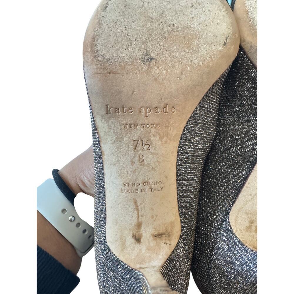 Kate Spade Womens Juliette Bow Toe Dress Pumps Sparkly Wedding Evening SIZE 7.5 - Picture 7 of 11